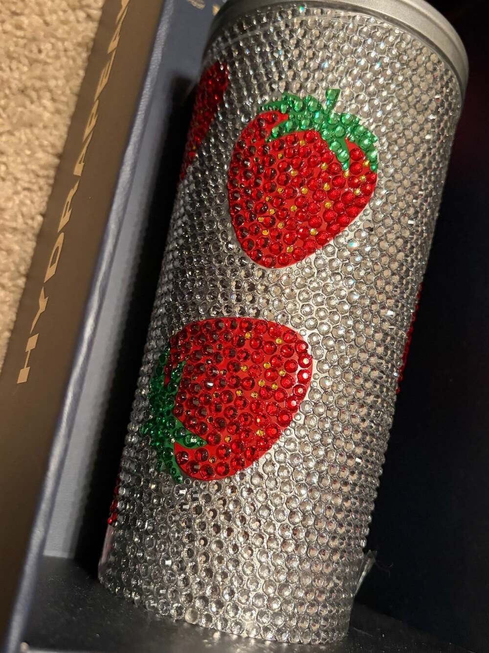 Hydrapeak Journey 25oz Bling Strawberry Stainless Steel Insulated Tumbler - Picture 2 of 4